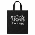 Grow in Grace Black Tote Bag