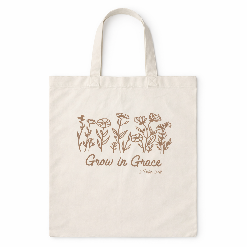 Grow in Grace Canvas Tote Bag